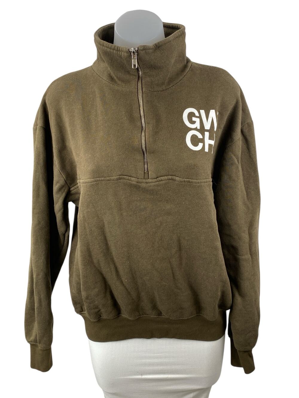 Soul Cycle Women's Olive Green GWCH Fleece Long Sleeve Half Zip Sweatshirt Sz S